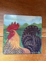 Hallmark Licensing Inc. Range Kleen Square Metal ROOSTER Farm Chicken Trivet Hot - $11.29