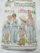 Simplicity 9794 Childs Size 2-6X  Pants, Skirt, Lined Vest, top Hugs + Stitches - $5.00