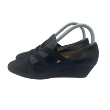 Ron White Wedge Sandals Slip On Black Strappy Mary Jane Vibram Womens 36... - £63.70 GBP