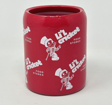 Vintage Lil Cricket Food Stores Foam Drink Can Holder Cover Red White Pr... - $18.71
