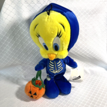 Halloween Vintage Warner Bros Looney Tunes TWEETY BIRD 1999  Skeleton  9&quot; PLUSH - £14.74 GBP