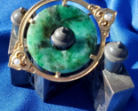 Earth mined Jadeite Jade Art Deco Brooch Elegant Antique Solid 14k Gold ... - $3,605.25