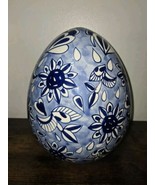 Chinese Porcelain Blue &amp; White Chinoiserie Egg 10&quot; - £37.23 GBP