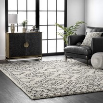 Off-White, 6&#39;7&quot; X 9&#39;, Nuloom Lacey Moroccan Geometric Shag Area Rug. - $134.96