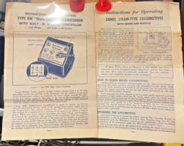 2 Vintage 1950&#39;s Lionel Trains Papers - Transformers &amp; Locomotives VG - $343.13 MXN