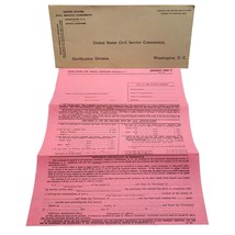 WWII Era US Civil Service Residence Form 12 with Envelope 1940 Unused Or... - $29.97