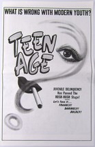 Vtg. Teen Age Juvenile Delinquency Smoking Adult Movie Cult Girl Poster Print Ad - £12.71 GBP