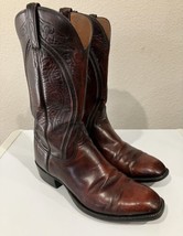Lucchese Mens Black Cherry Leather Cowboy Boot Style 1350 Vintage Size 11 E - £140.54 GBP