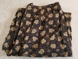 Sag Harbor Black &amp; Beige Floral Design Draw String Pants Size 2X Rayon L... - $9.89