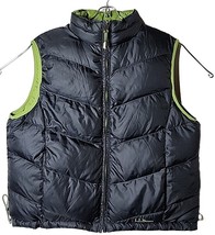 LL Bean Women L Quilted Reversible Goose Down Cold Weather Green Puffer Vest - £34.77 GBP