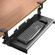 VIVO Black Clamp-on Height Adjustable Keyboard and Mouse Under Desk Slider Tray - £95.11 GBP