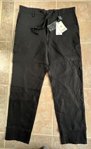mango cropped linen Black pants 350 man - drawstring Men size 40 or 33 i... - $83.16