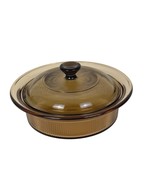 Corning Vision Ware Vintage 24oz Lidded Glass Casserole Dish Amber - $222.50 MXN