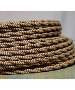 Cloth Covered Twisted Wire - Brown/Tan Pattern, Vintage Style Fabric Lam... - $1.42