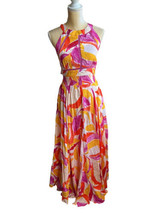 Abel the Label Anthropologie Rumi Maxi Dress NWT Yellow Purple Sexy Back... - £63.74 GBP