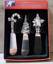 Christmas 3pc Stainless Steel Spreaders Santa Candy Cane Tree Vintage NIP  - €15,32 EUR