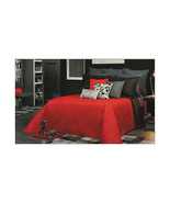 Reversible Quilted Bedspread Set   Red &amp; Black Queen &amp; King Size Light Q... - £39.67 GBP+