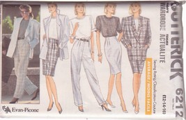 Butterick Ptrn 6212 Sz 12-14-16 Misses&#39; Evan Picone Jacket Top Skirt Pants Uncut - £2.36 GBP