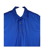 Footjoy Mens Medium Polo Shirt Royal Blue Stretch Geometric All Over Print - $562.95 MXN