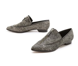10 CROSBY DEREK LAM Stached Heel FLAT Arty Haircalf ZIP SHOES Pointy ( 7... - $4,612.86 MXN