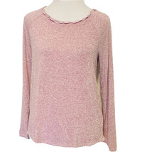 New Gibson Ruffled Edge Raglan Pullover Top Sz XS Womens Red Velvet Long... - £15.57 GBP