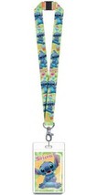 Walt Disney Lilo &amp; Stitch Movie Stitch Sitting Lanyard with Badge Holder... - $6.89