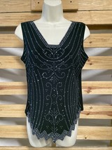 MSK Tank Sleeveless Rhinestone Top Shirt Woman&#39;s Size M KG JD Dressy Coc... - $282.50 MXN