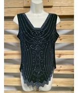 MSK Tank Sleeveless Rhinestone Top Shirt Woman&#39;s Size M KG JD Dressy Coc... - $14.84
