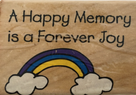 Westwater Enterprises Rubber Stamp A Happy Memory is a Forever Joy Rainbow Words - £3.93 GBP
