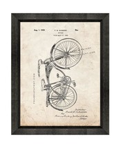 Schwinn Bicycle Patent Print Old Look with Beveled Wood Frame - £18.74 GBP+