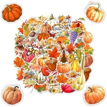 50 PCS Thanksgiving Stickers Autumn Harvest Fall Pumpkin Turkey Maple Le... - $19.66