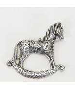 Vintage Jezlaine Sterling Silver Rocking Horse Pin Brooch Openwork Scrol... - €22,86 EUR