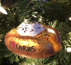 Robert Stanley Glass Christmas Ornament Loaded Baked Potato I Love Carbs - £11.72 GBP