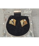 Genuine Austrian Crystal Gold Tone Diamond-Shape Stud Earrings, 0.5&#39; - $16.39 CAD