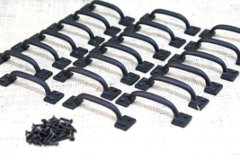 20 CAST IRON HANDLES DRAWER PULLS  4&quot; MATTE BLACK HOME DECOR KITCHEN WIN... - $33.99