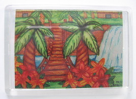 Foot Bridge Over Tropical Falls Print Refrigerator Magnet 2.5 x 3.5 from Artist - £4.78 GBP