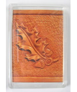 Oak Leaf Hand Tooled Leather Print Refrigerator Magnet 2.5 x 3.5 from Ar... - £4.71 GBP