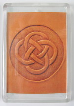 Celtic Knot Hand Tooled Leather Print Refrigerator Magnet 2.5 x 3.5 from Artist - £4.78 GBP