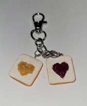 Peanut Butter and Jelly Keychain Accessory Women&#39;s Clip on Food Charm - £6.78 GBP