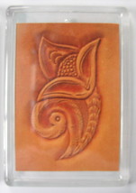 Cactus Flower Hand Tooled Leather Print Refrigerator Magnet 2.5 x 3.5 by Artist - £4.78 GBP