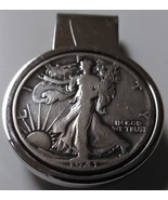 1941 Silver Walking Liberty Half on a Money Clip - $658.73 MXN