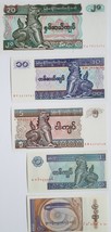 Banknotes Central Bank of Myanmar (Burma) Set of 5 UNCIRCULATED banknotes - £1.52 GBP