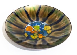 Bovano of Cheshire Enamel on Copper Midcentury Plate 9&quot; - $148.50