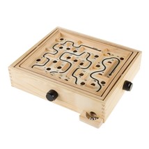Labyrinth Wooden Maze Game With Two Steel Marbles, Puzzle Game For Adult... - $27.99