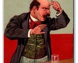Temperance Comic Man At Bar Stand By the Ticket Embossed DB Postcard W2 - £6.29 GBP