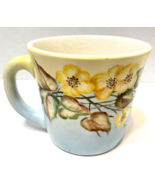 Vintage Artist Signed 1961 Handpainted Floral Yellow Poppy Coffee Tea Cu... - £20.03 GBP
