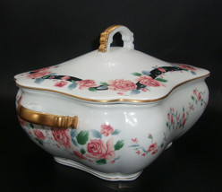 Arita Gear Victoria&#39;s Garden Tureen &amp; Lid Gold Trim 12&quot; Japan Imari Porcelain - £57.53 GBP