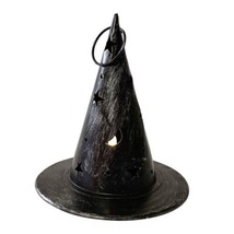 Witch Hat Goth Votive Holder Vintage Metal Tealight Black Halloween Hanging 90s - £15.52 GBP