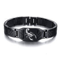 Vnox Personalize Mens Stylish Scorpion Cross Shield Images Chain Bracelets with  - £21.18 GBP