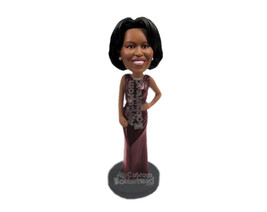 Custom Bobblehead Michelle Obama In A Stylish Gown - Politics &amp; Celebrities Pers - £71.14 GBP